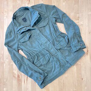 Like New GAP Army Green Utility Jacket XS Stretch Canvas Twill